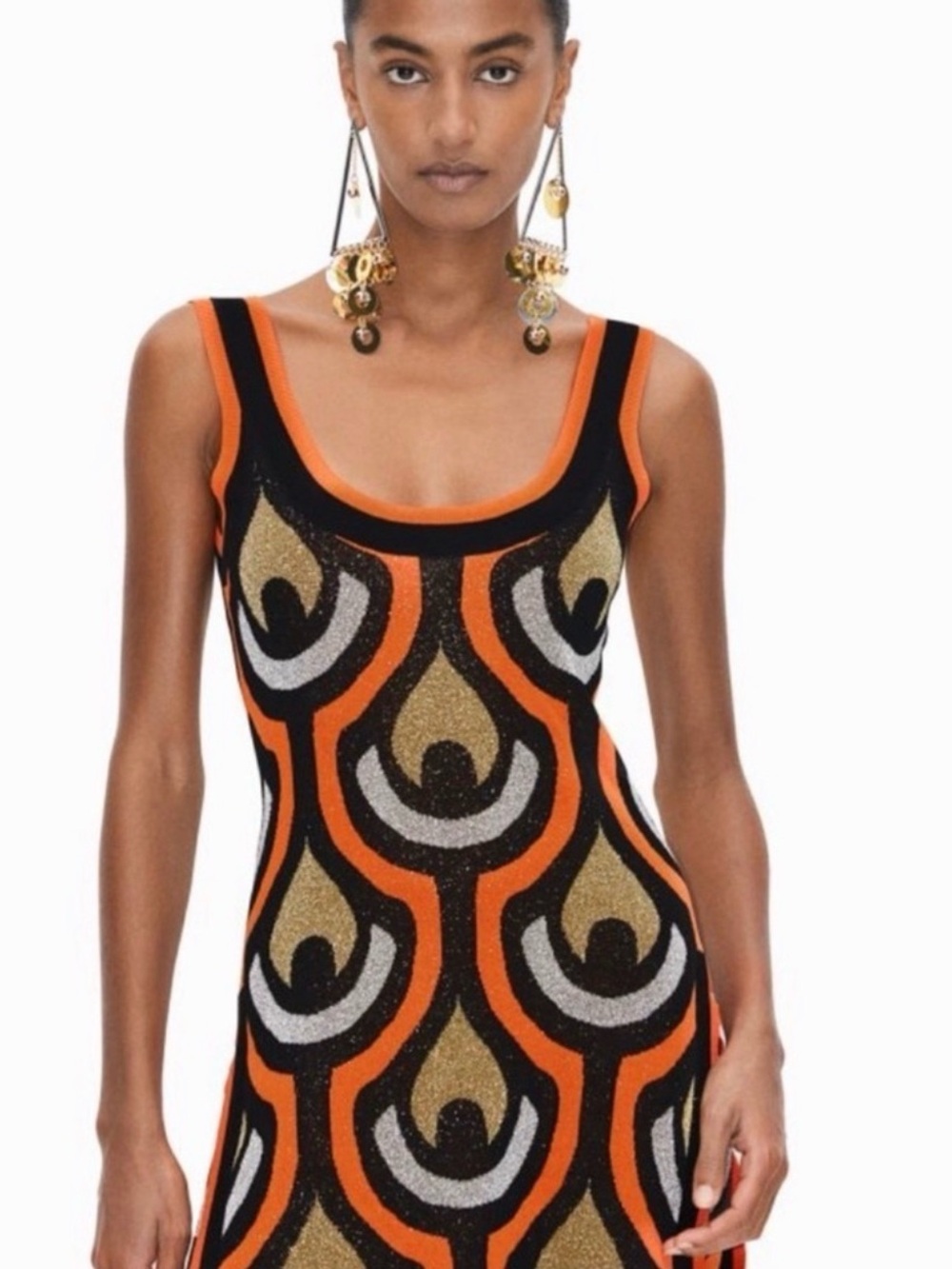 Rabanne X H&M Retro Glittery
Jacquard Knit Mini Dress Size M NWT!